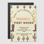 Rodeo Western Party Land Geburtstag Magneteinladung (Vorne/Hinten)