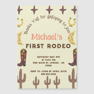 Rodeo Western Party Land Geburtstag Magneteinladung