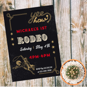 Rodeo Western Reiten Cowboy Geburtstag  Magneteinladung
