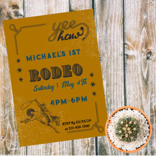 Rodeo Western Reiten Cowboy Geburtstag Magneteinladung