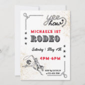 Rodeo Western Riding Cowboy Birthday Einladung (Vorderseite)