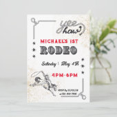 Rodeo Western Riding Cowboy Birthday Einladung (Stehend Vorderseite)