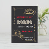 Rodeo Western Riding Cowboy Birthday Einladung (Stehend Vorderseite)