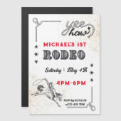 Rodeo Western Riding Cowboy Birthday Magneteinladung (Vorne/Hinten)