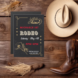 Rodeo Western Riding Cowboy Birthday Magneteinladung