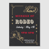 Rodeo Western Riding Cowboy Birthday Magneteinladung (Vorderseite)
