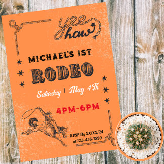 Rodeo Western Riding Cowboy Land Geburtstag Einladung