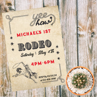 Rodeo Western Riding Cowboy Rodeo Geburtstag Einladung