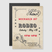 Rodeo Western Riding Cowboy Rodeo Geburtstag Magneteinladung (Vorne/Hinten)