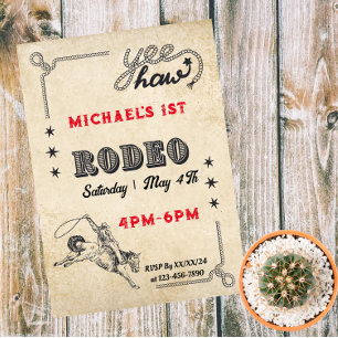 Rodeo Western Riding Cowboy Rodeo Geburtstag Magneteinladung
