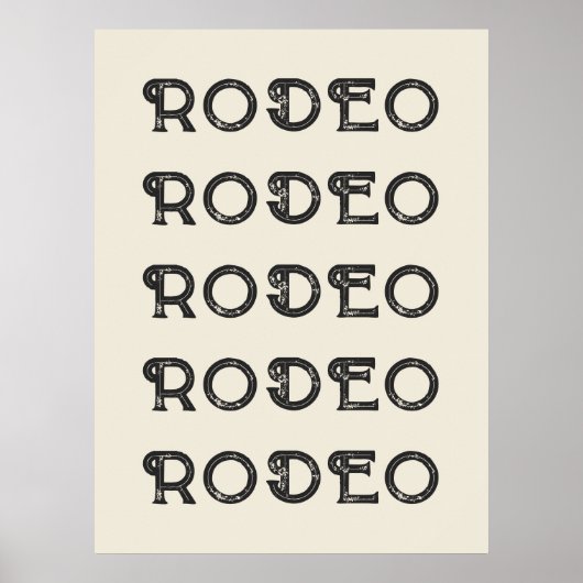 Rodeo Western Typografie Wall Art Ranch Kabine Zuh Poster (Vorne)