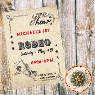Rodeo Westernreiten Cowboy Rodeo Geburtstag  Einladung