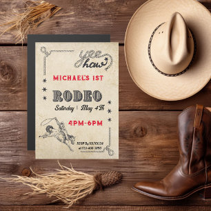 Rodeo Westernreiten Cowboy Rodeo Geburtstag Magneteinladung