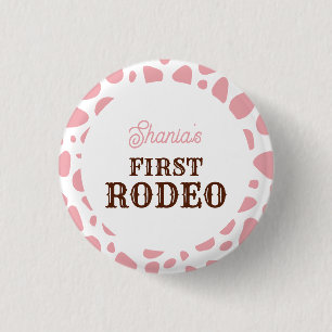 Rodeo Wild West Pink Girl Erstgeburt Button