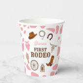 Rodeo Wild West Pink Girl Erstgeburt Pappbecher (Vorderseite)