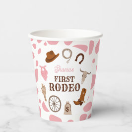 Rodeo Wild West Pink Girl Erstgeburt Pappbecher
