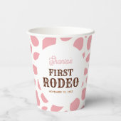 Rodeo Wild West Pink Girl Erstgeburt Pappbecher (Rückseite)