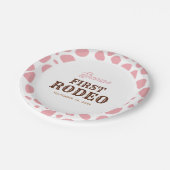 Rodeo Wild West Pink Girl Erstgeburt Pappteller (Schrägansicht)