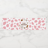 Rodeo Wild West Pink Girl Erstgeburt Wasserflaschenetikett (Einzelnes Label)