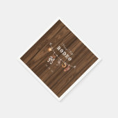 Rodeo Wild West rustikaler Western Cowboy Geburtst Serviette (Ecke)