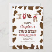 Rodeo Zwei Stufen Western Cowboy 2ND Geburtstag Einladung (Vorderseite)