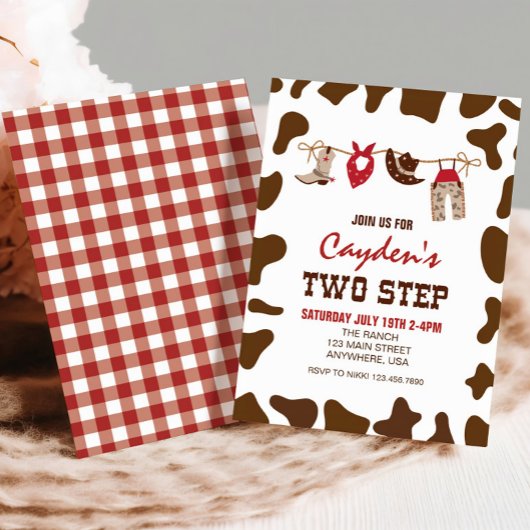 Rodeo Zwei Stufen Western Cowboy 2ND Geburtstag Einladung