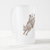 Rodeocowboy-Stierreiten Mattglas Bierglas (Vorderseite Links)