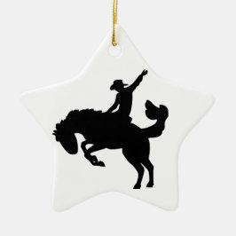 Rodeoreiter zu Pferd Keramikornament