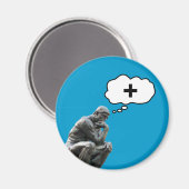 Rodin’s Thinker Statue - Think Positiv Magnet (Vorderseite/Rückseite)