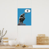 Rodin’s Thinker Statue - Think Positiv Poster (Küche)
