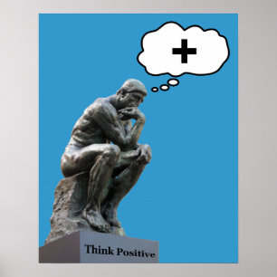 Rodin’s Thinker Statue - Think Positiv Poster