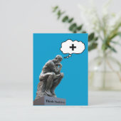 Rodin’s Thinker Statue - Think Positiv Postkarte (Stehend Vorderseite)