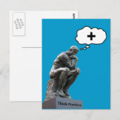 Rodin’s Thinker Statue - Think Positiv Postkarte (Vorne/Hinten)