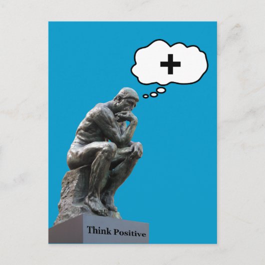 Rodin’s Thinker Statue - Think Positiv Postkarte (Vorderseite)