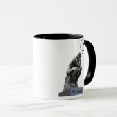 Rodin’s Thinker Statue - Think Positiv Tasse (VorderseiteRechts)