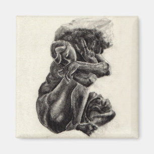 Rodin Skulptur-Skizze-Magnet - 2" x 2" Magnet