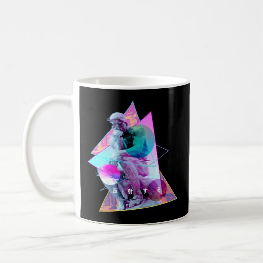 Rodin The Thinker Statue - Vaporwave Aesthetic Gli Kaffeetasse (Links)