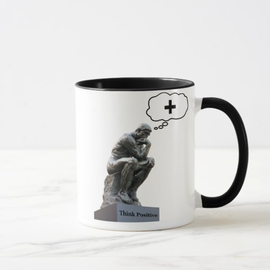 Rodins Denker-Statue - Denk Positiv Tasse (Rechts)