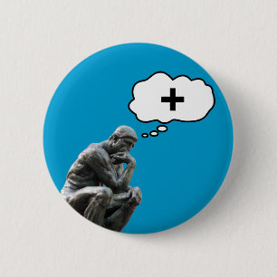 Rodins Denker-Statue - Denke Positiv Button