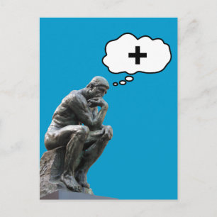Rodins Denker-Statue - Denke Positiv Postkarte
