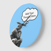 Rodin's Thinker - Add Your Custom Thought Große Wanduhr (Winkel)