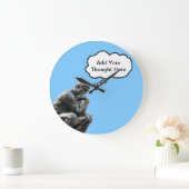 Rodin's Thinker - Add Your Custom Thought Große Wanduhr (Zuhause)