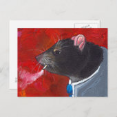 Rodney the Rat - Business Anzug raucht einzigartig Postkarte (Vorne/Hinten)