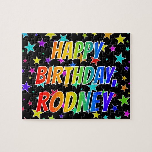 "RODNEY" Vorname, Spaß "GLÜCKLICHER GEBURTSTAG" Puzzle (Horizontal)