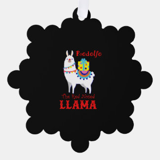 Rodolfo The Red Nosed Llama Ornament Karte
