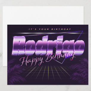 Rodrigo Name Vorname lila retro Karte Geburtstag