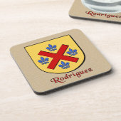 Rodriguez Familienschild Getränkeuntersetzer (Linke Seite)