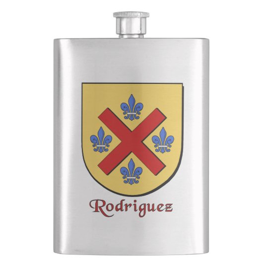 Rodriguez Heraldic Shield Flachmann (Vorderseite)