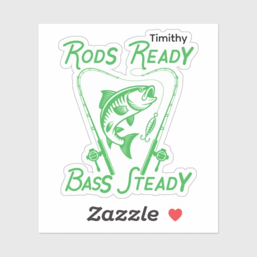 Rods Ready Bass Steady Custom SVG Graphic Aufkleber (Blatt)