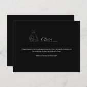 ROE Black & White Simple Bridesmaid Postkarte (Vorne/Hinten)